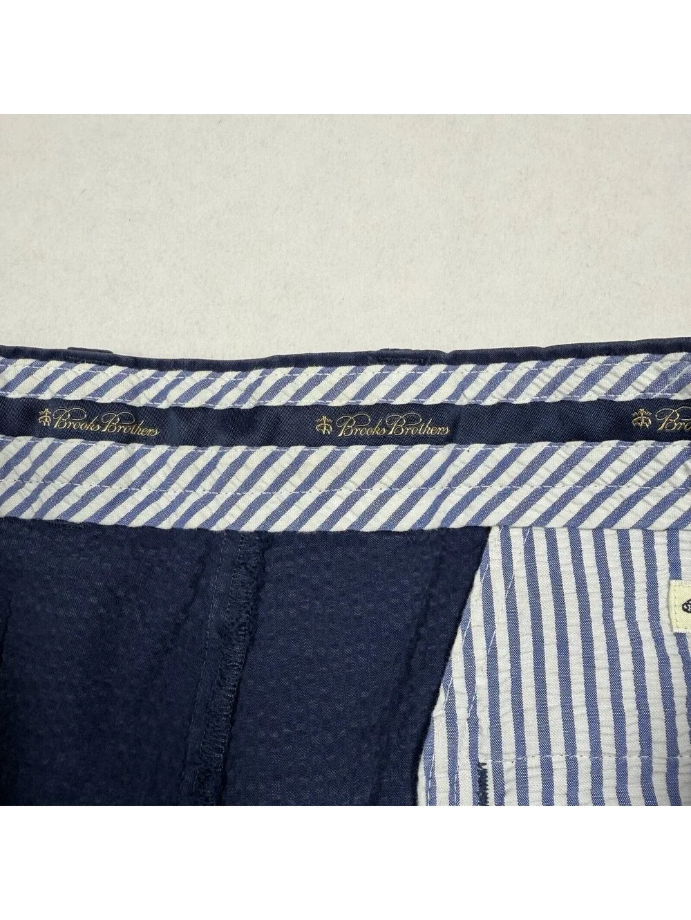Brooks Brothers Pants Mens 34x32 Blue Genuine Seersucker Clark Chino Preppy